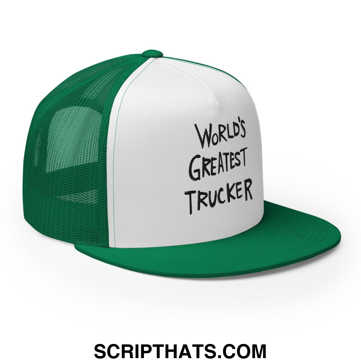 World's Greatest Trucker Regular Trucker Show Hat Kelly White Kelly