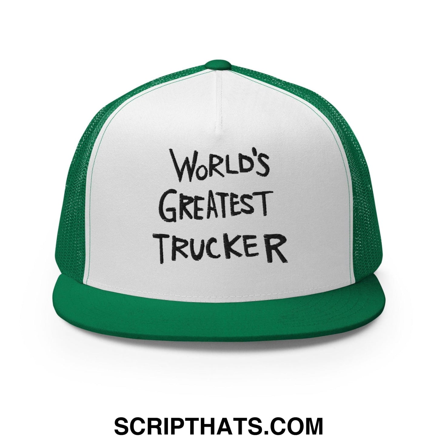 World's Greatest Trucker Regular Trucker Show Hat Kelly White Kelly