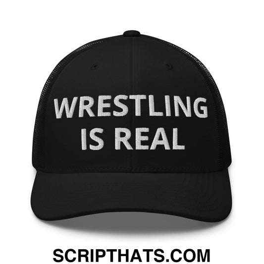 Wrestling is Real Embroidered Mesh Trucker Hat Default Title
