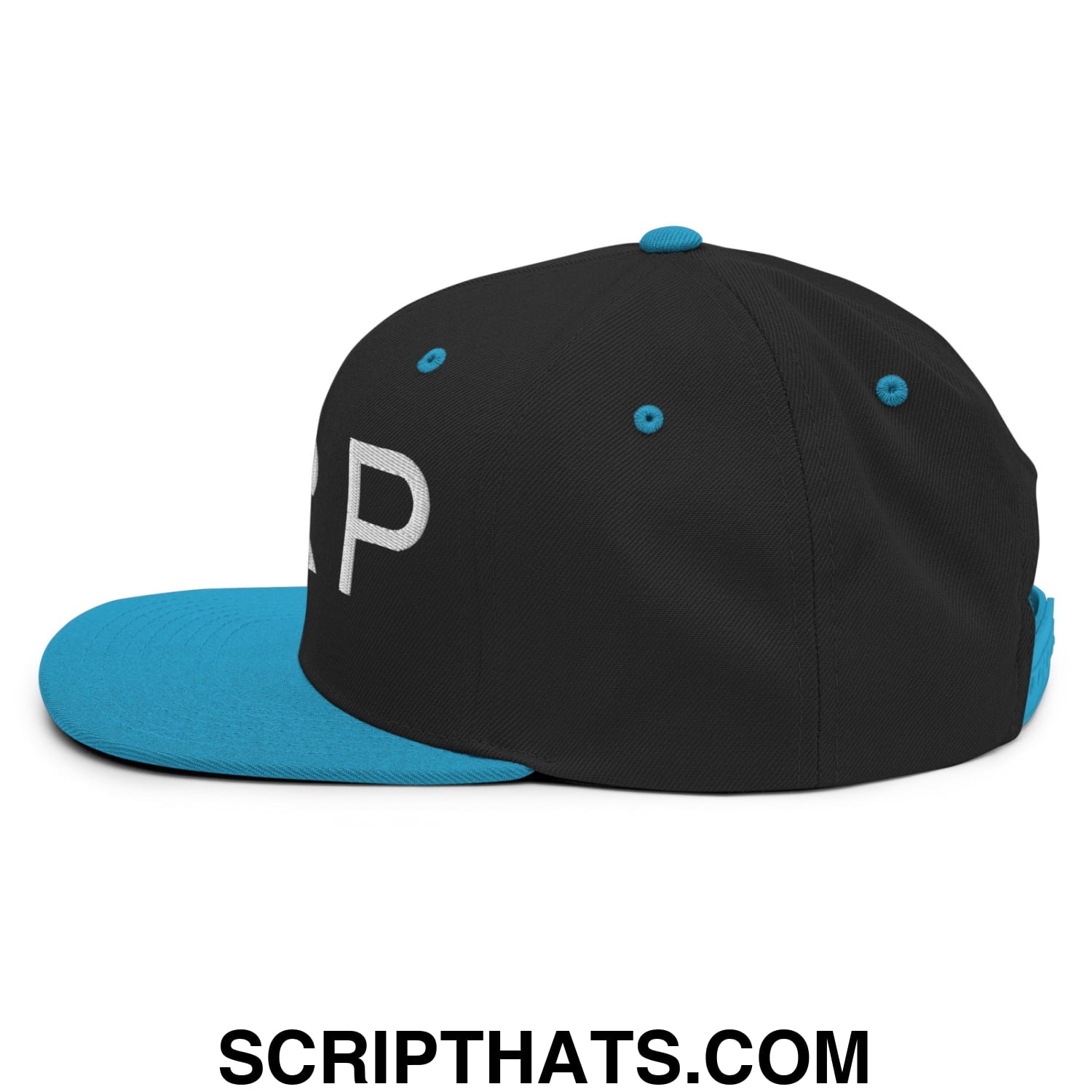 XRP Ripple Crypto Currency Embroidered Flat Brim Bill Snapback Hat Black Teal