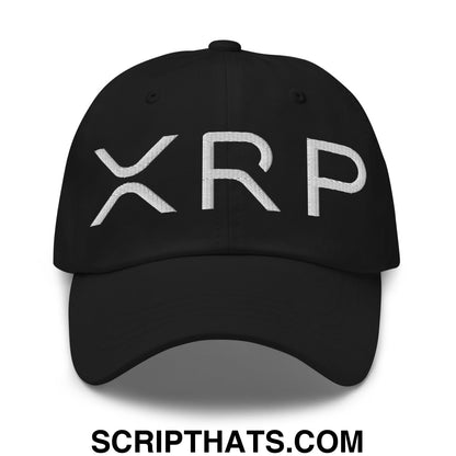 XRP Ripple Crypto Currency Embroidered Unstructured Dad Hat Black