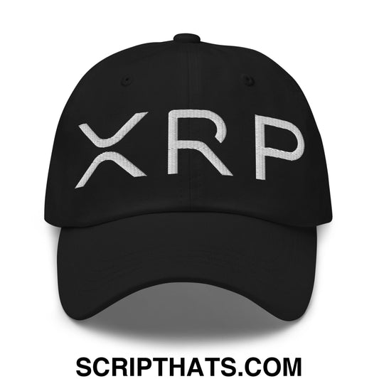 XRP Ripple Crypto Currency Embroidered Unstructured Dad Hat Black