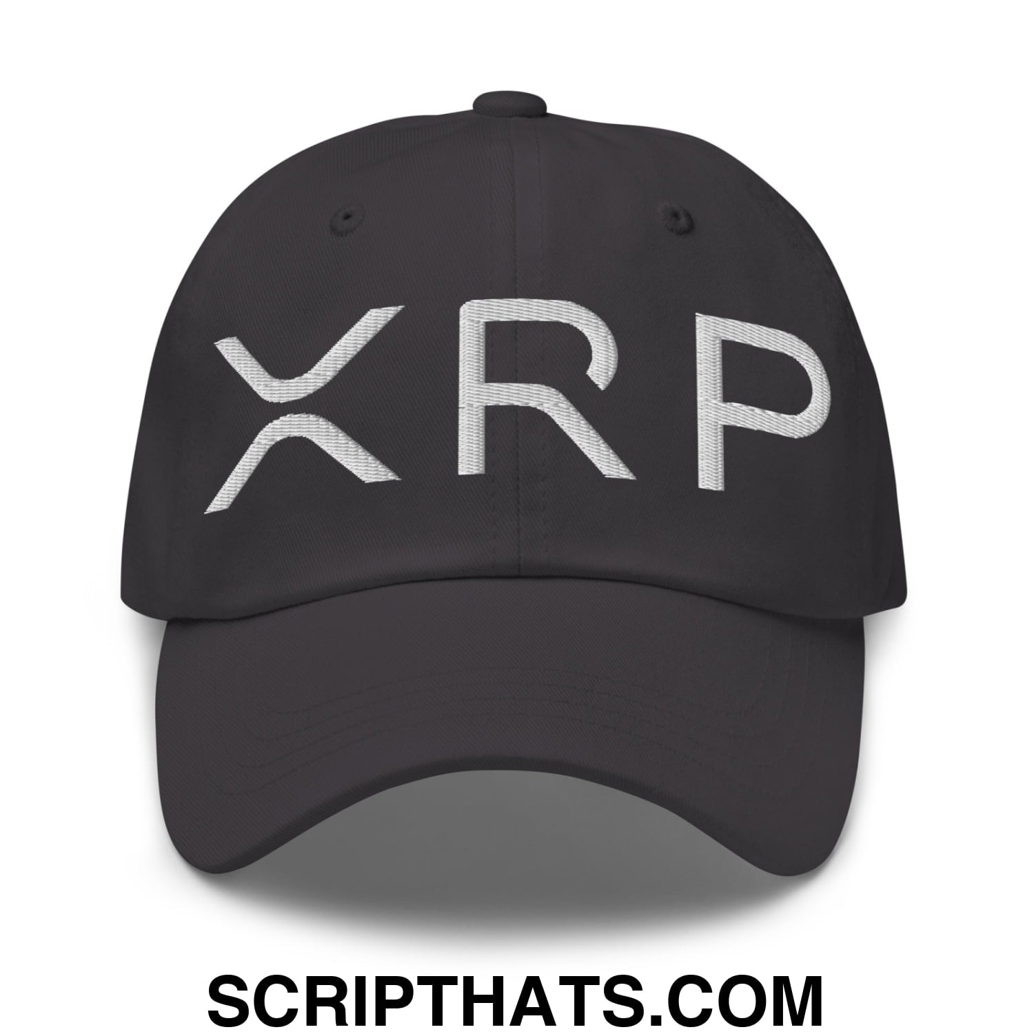 XRP Ripple Crypto Currency Embroidered Unstructured Dad Hat Dark Grey