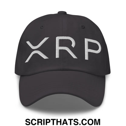 XRP Ripple Crypto Currency Embroidered Unstructured Dad Hat Dark Grey