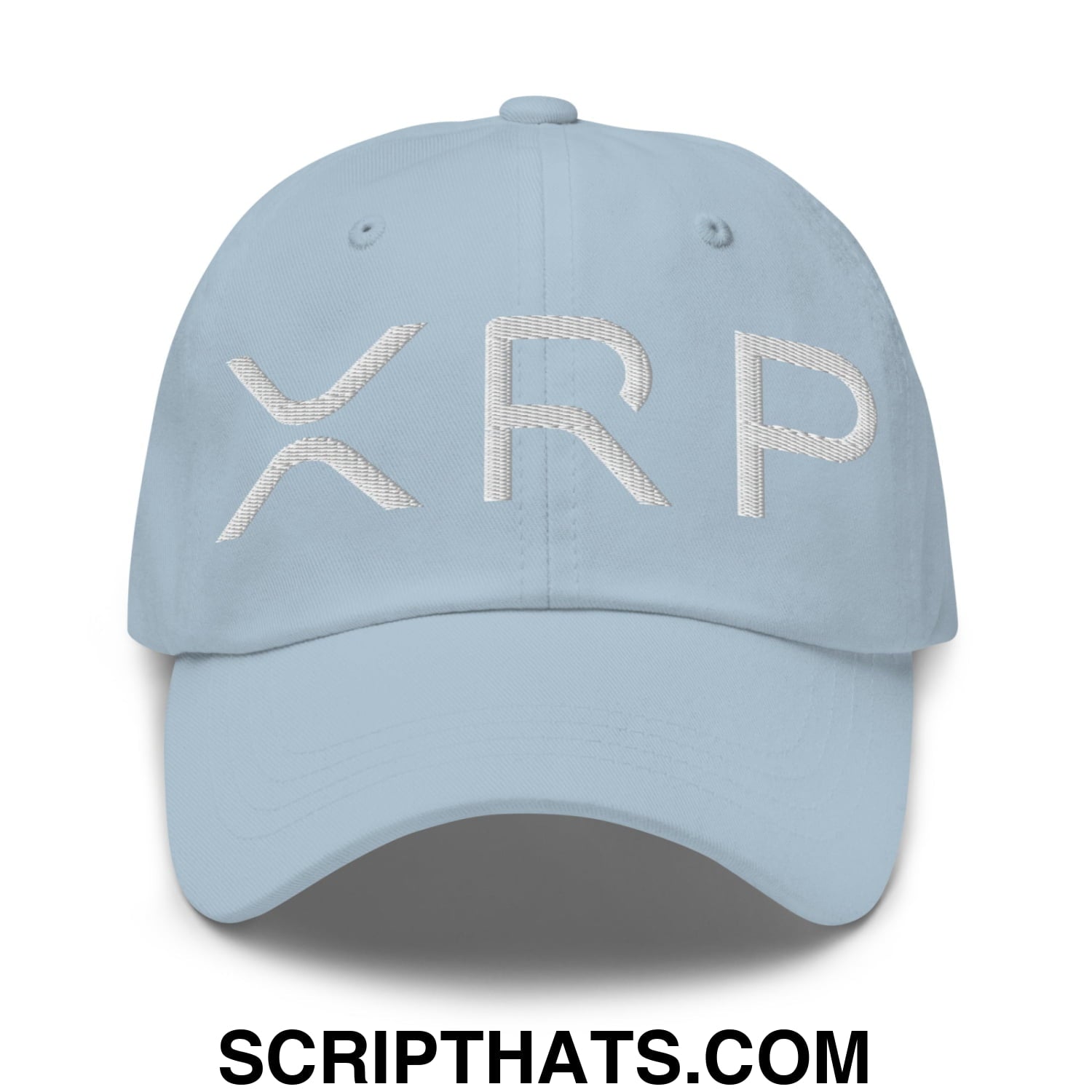 XRP Ripple Crypto Currency Embroidered Unstructured Dad Hat Light Blue