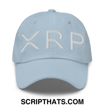 XRP Ripple Crypto Currency Embroidered Unstructured Dad Hat Light Blue
