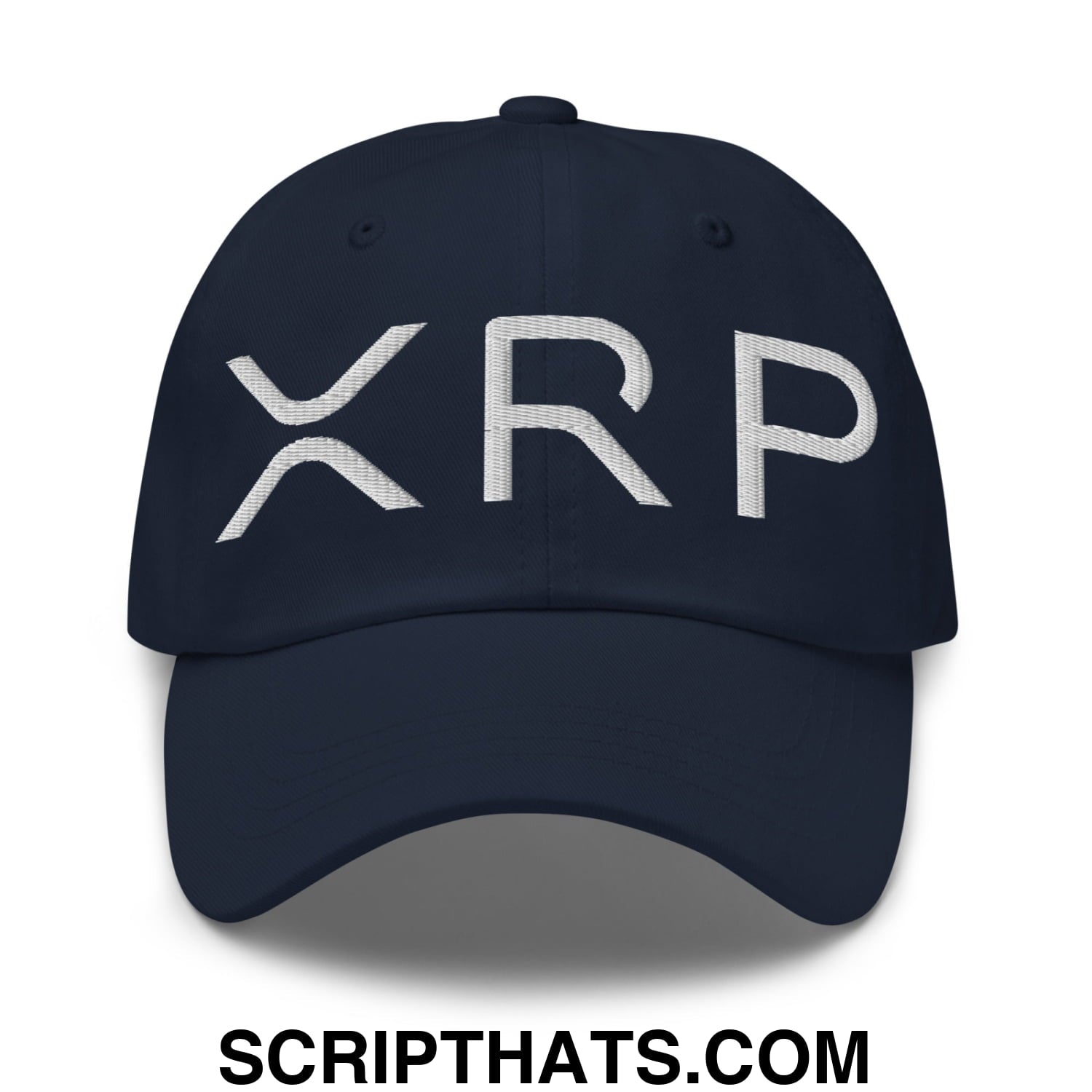 XRP Ripple Crypto Currency Embroidered Unstructured Dad Hat Navy