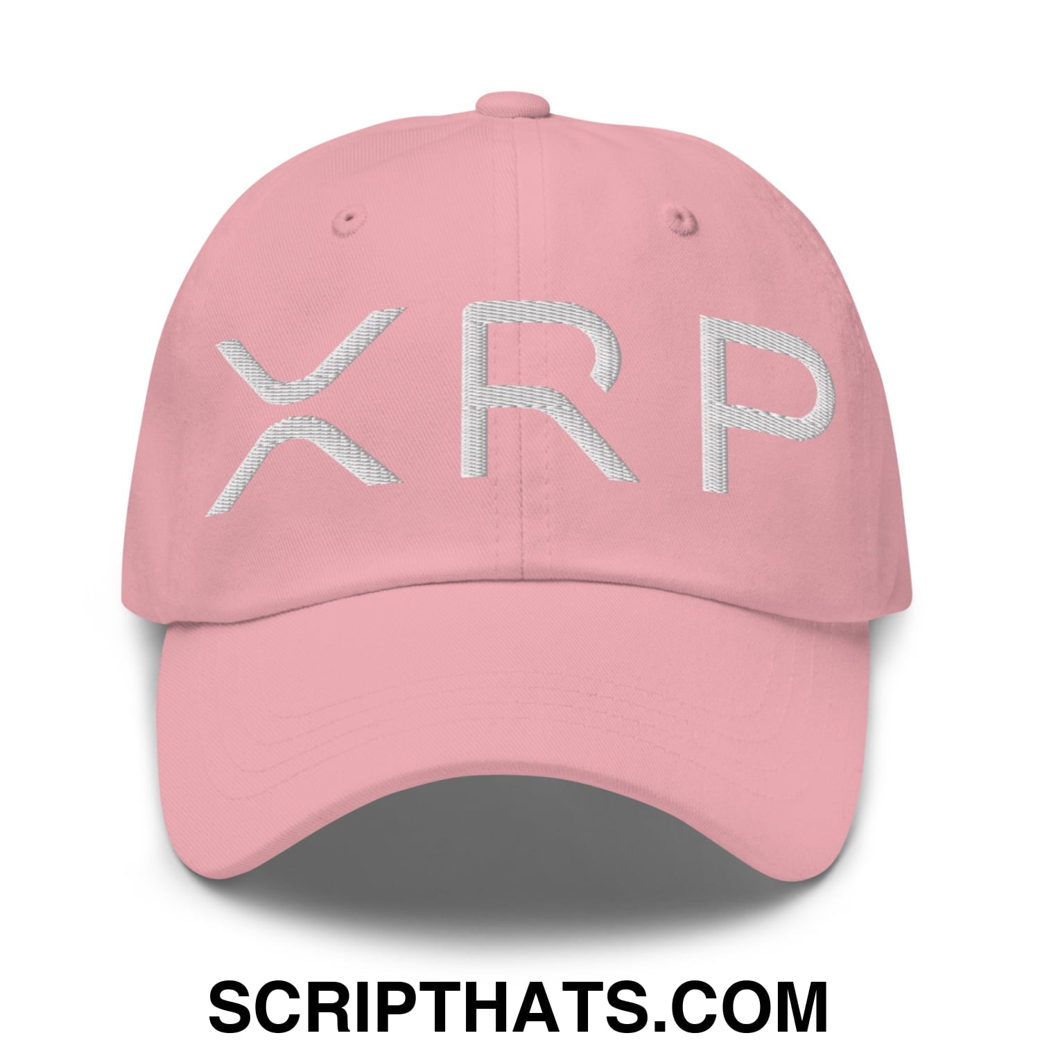 XRP Ripple Crypto Currency Embroidered Unstructured Dad Hat Pink