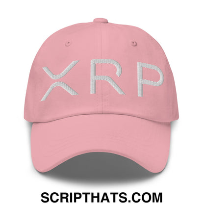 XRP Ripple Crypto Currency Embroidered Unstructured Dad Hat Pink