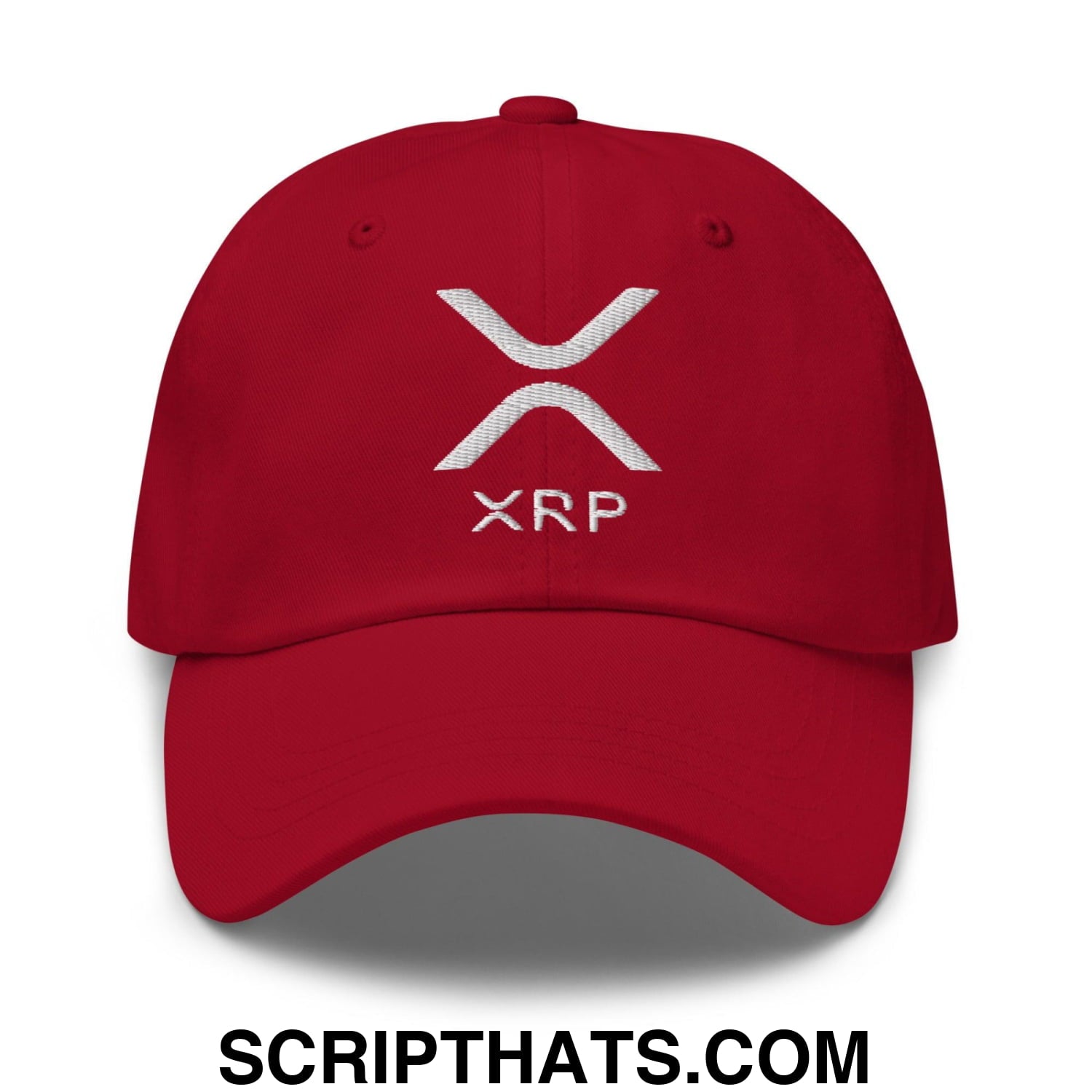 XRP Ripple Embroidered Dad Hat Cranberry