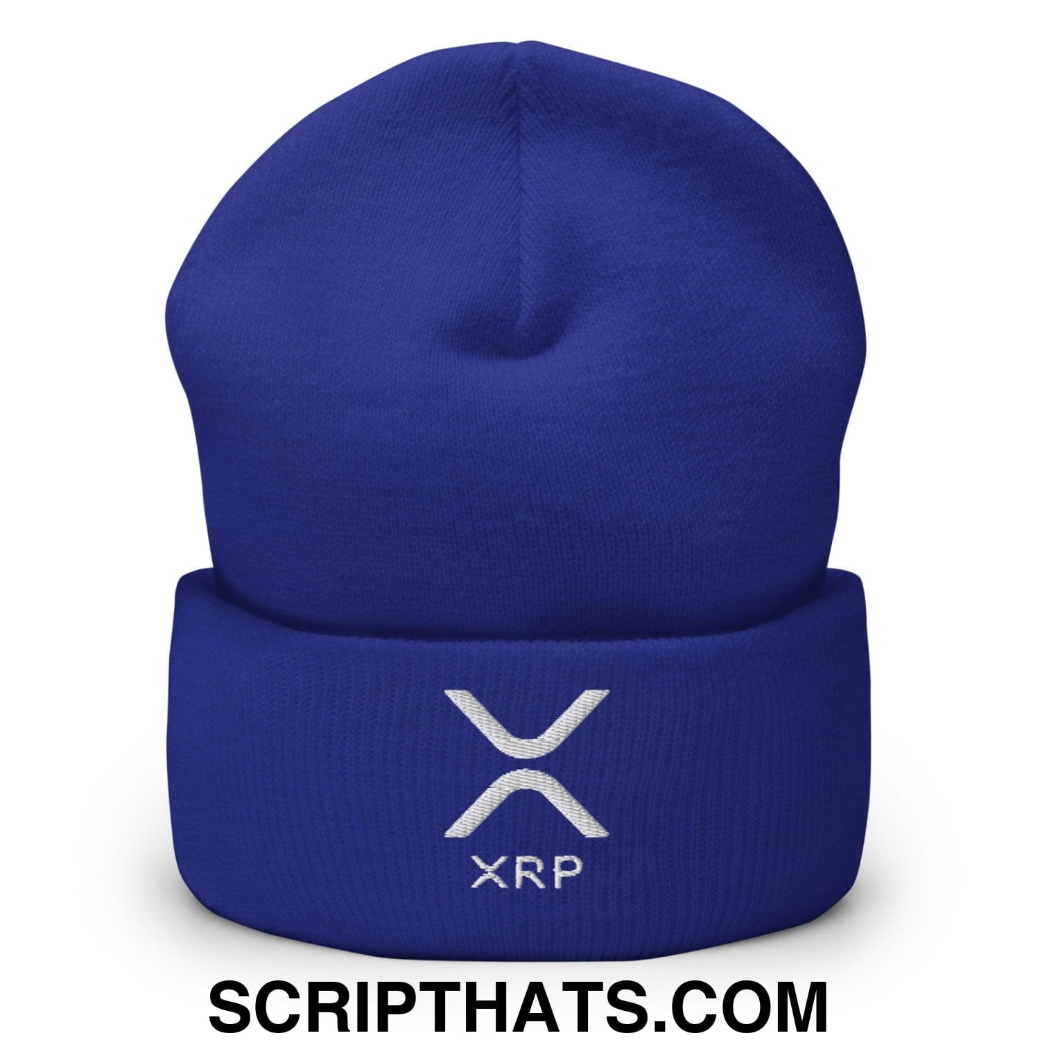 XRP Ripple Embroidered Knit Cuffed Beanie Royal