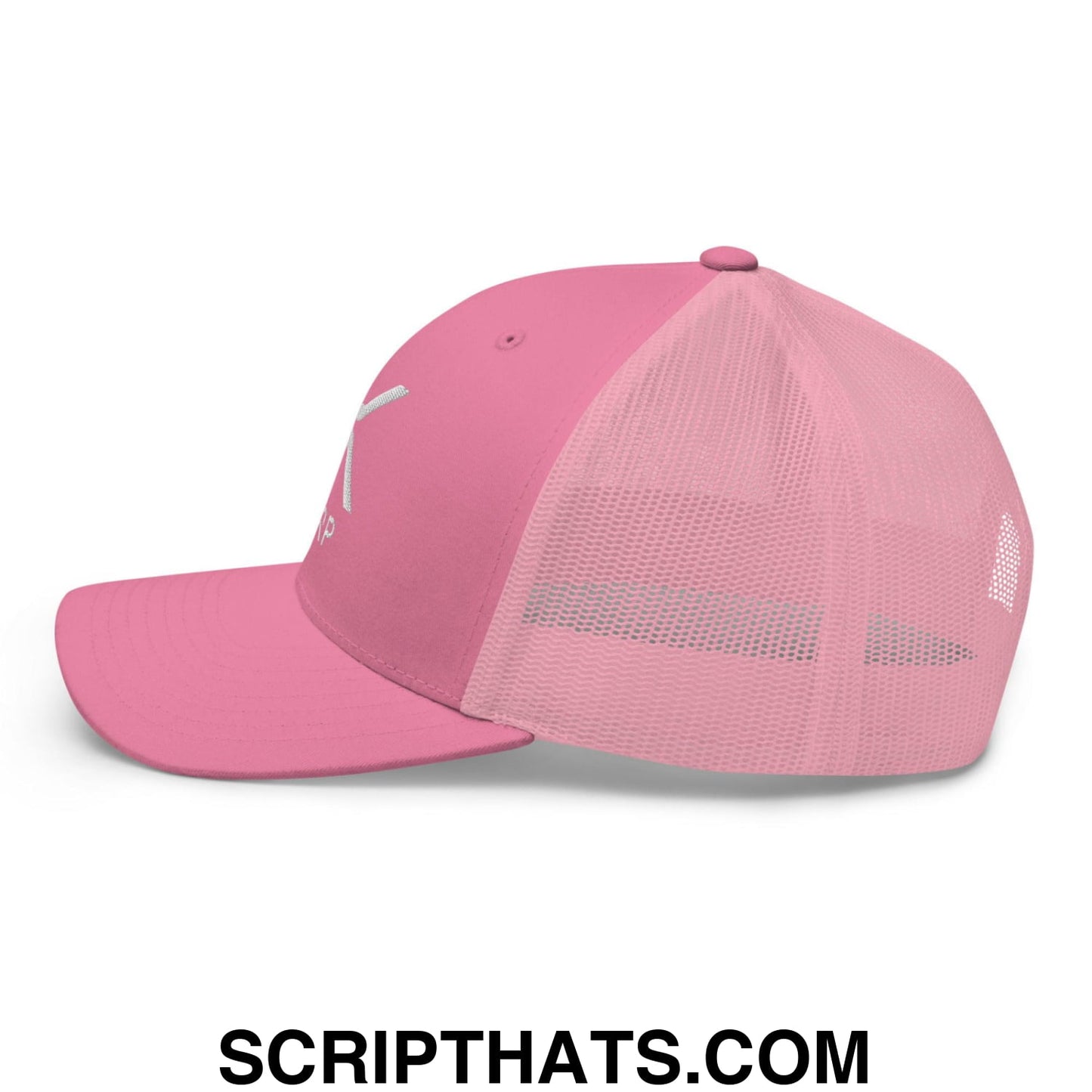 XRP Ripple Embroidered Mesh Trucker Hat Pink