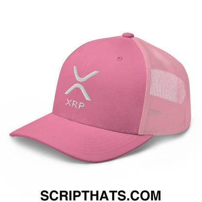 XRP Ripple Embroidered Mesh Trucker Hat Pink