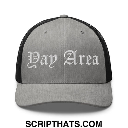 Yay Area Old English Embroidered Mesh Trucker Hat Heather Black