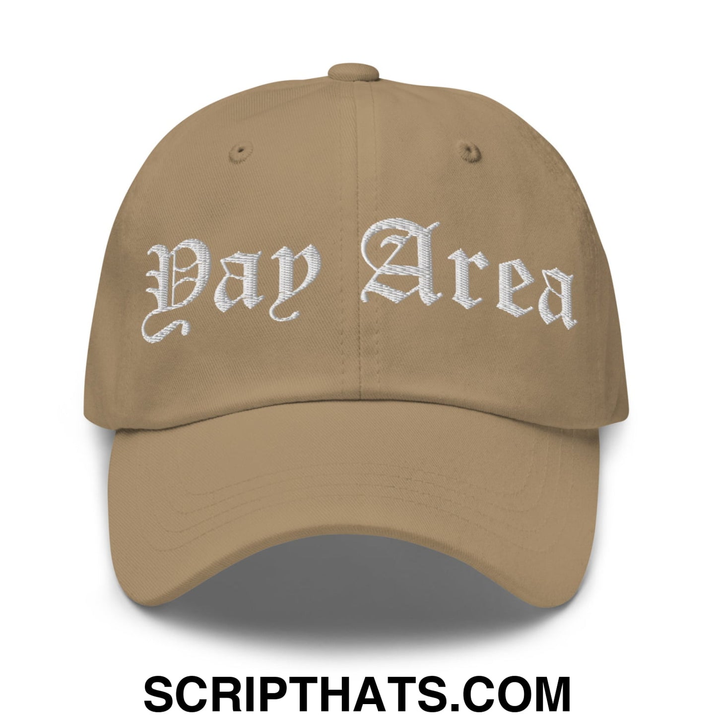 Yay Area Old English Embroidered Unstructured Dad Hat Khaki