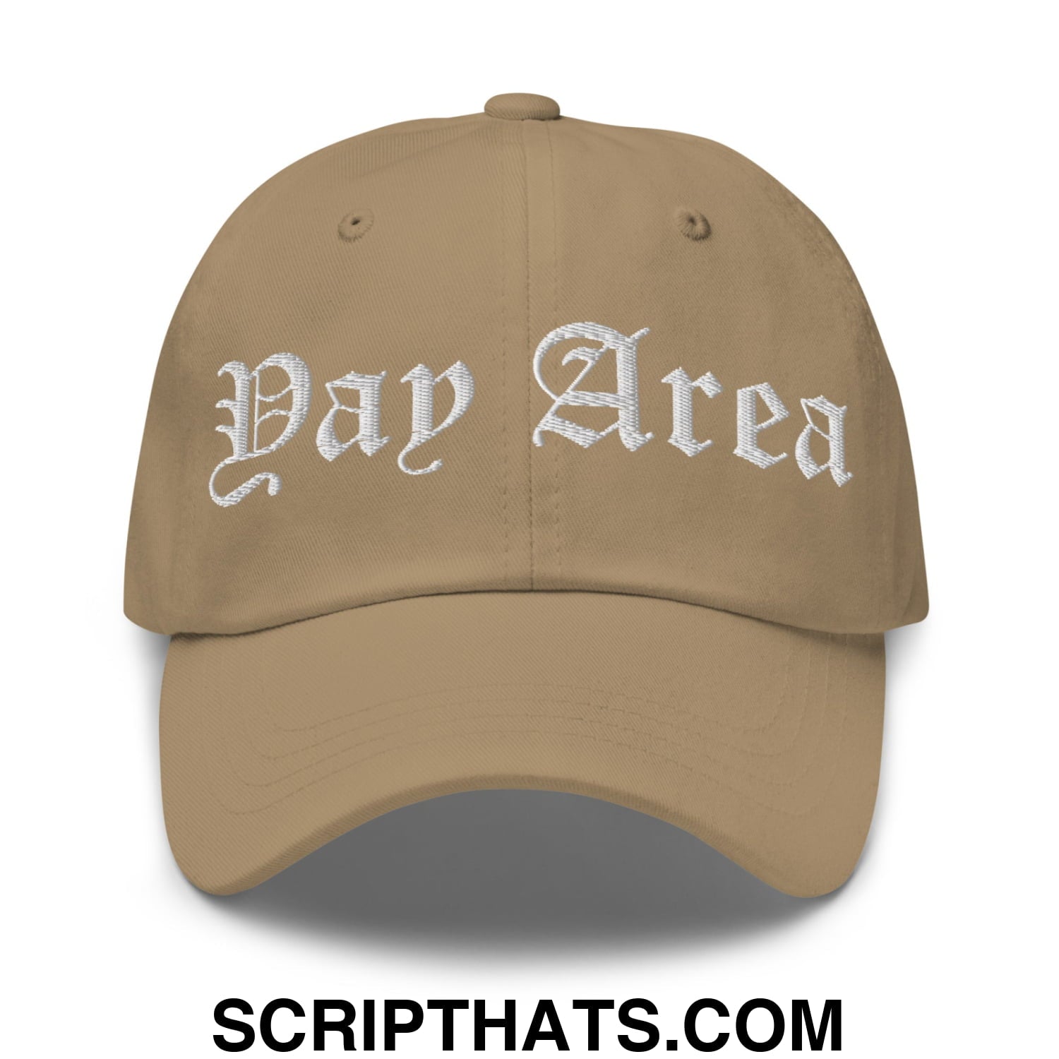 Yay Area Old English Embroidered Unstructured Dad Hat Khaki