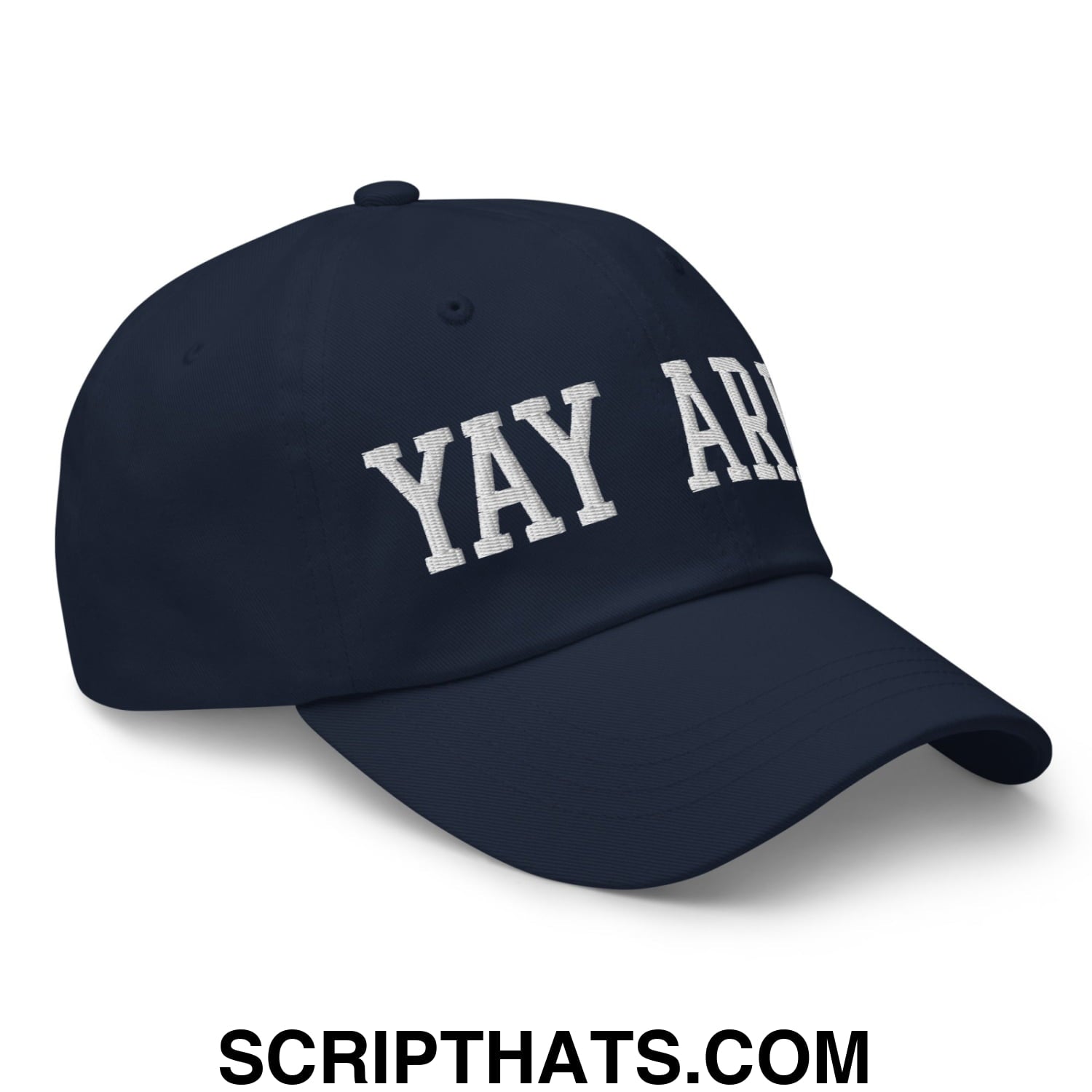Yay Area Varsity College Block Embroidered Unstructured Dad Hat Navy