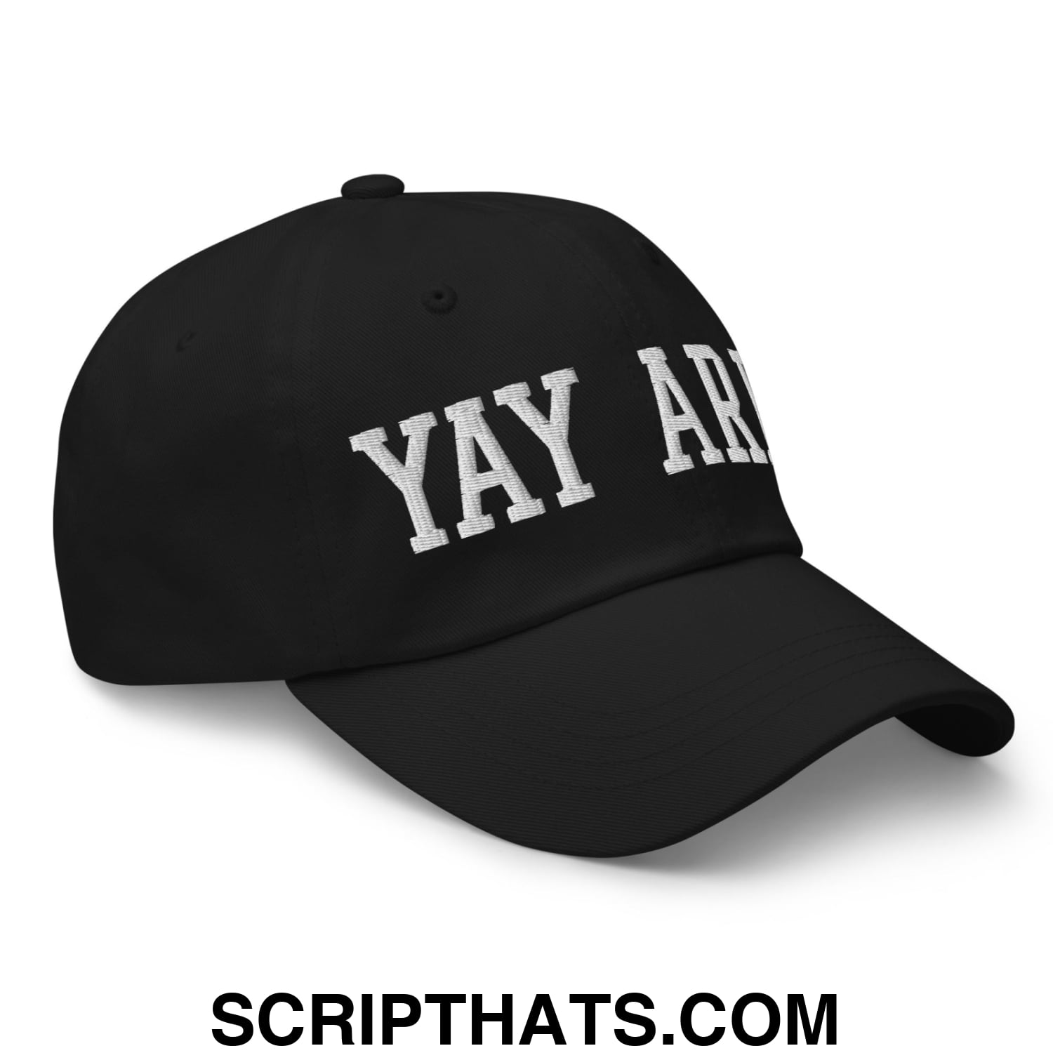Yay Area Varsity College Block Embroidered Unstructured Dad Hat Black