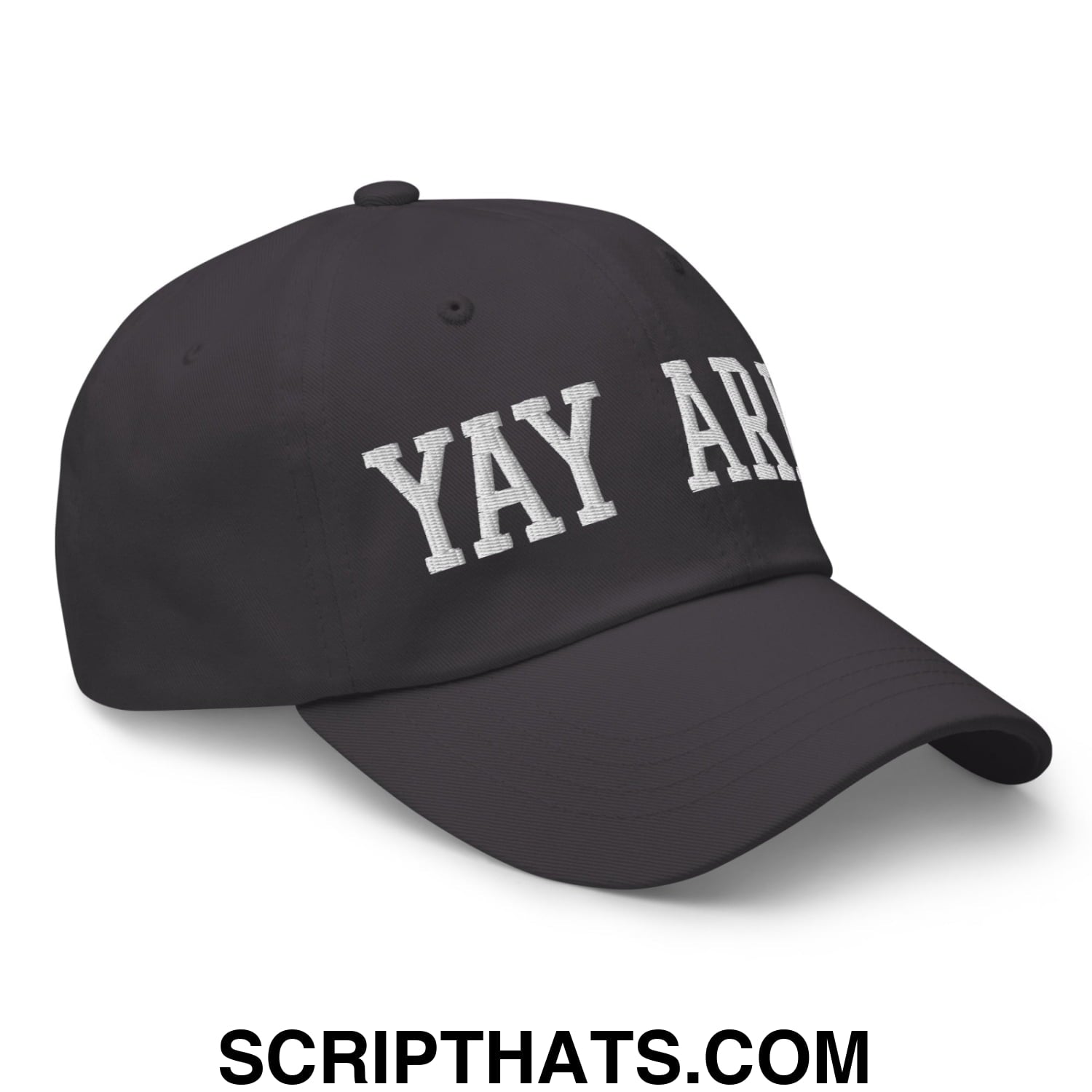 Yay Area Varsity College Block Embroidered Unstructured Dad Hat Dark Grey