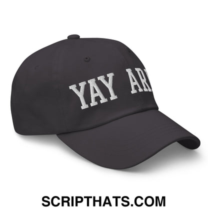 Yay Area Varsity College Block Embroidered Unstructured Dad Hat Dark Grey