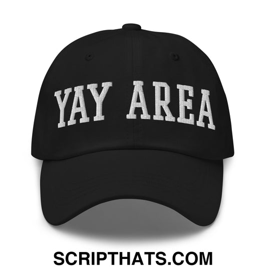 Yay Area Varsity College Block Embroidered Unstructured Dad Hat Black