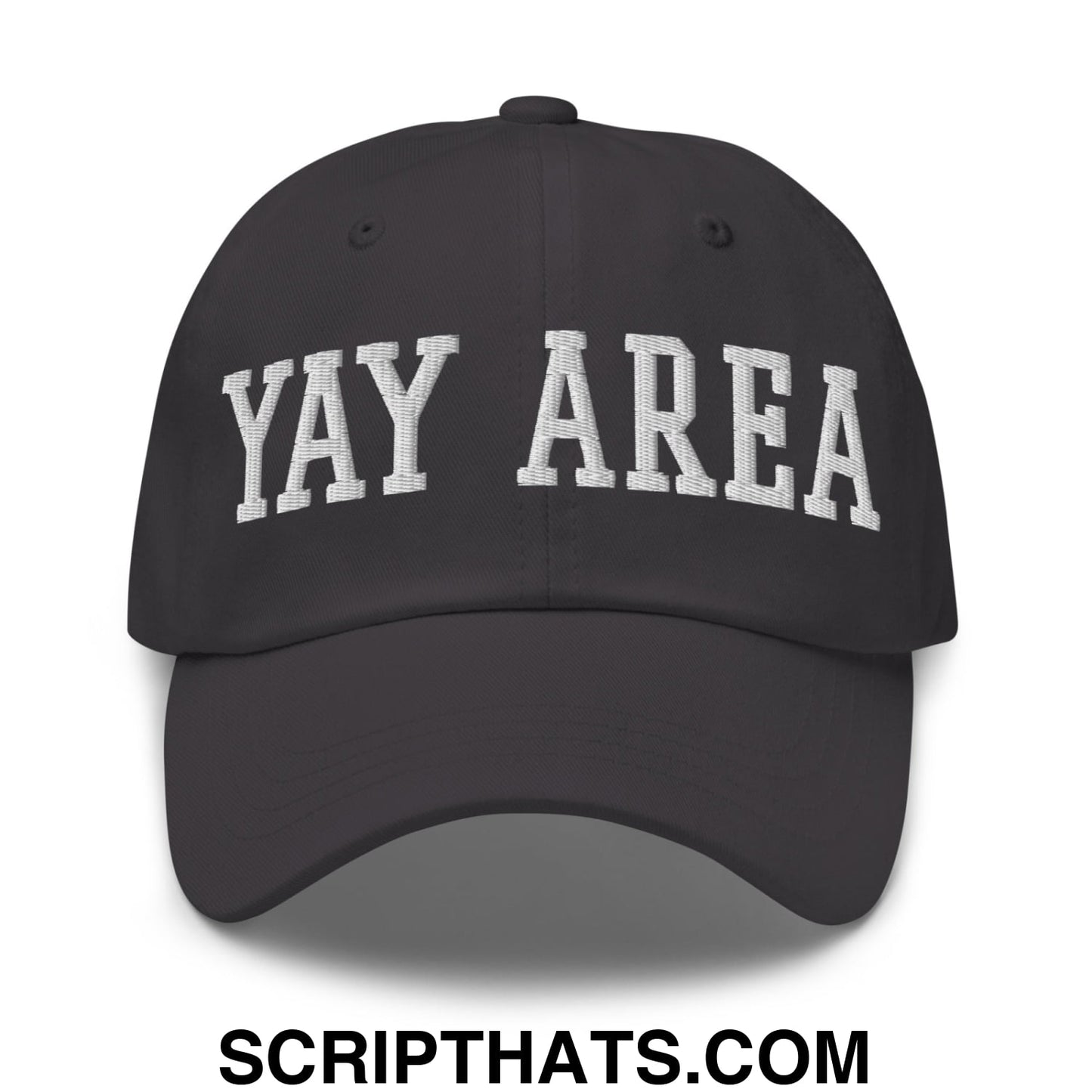 Yay Area Varsity College Block Embroidered Unstructured Dad Hat Dark Grey