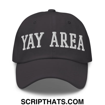 Yay Area Varsity College Block Embroidered Unstructured Dad Hat Dark Grey