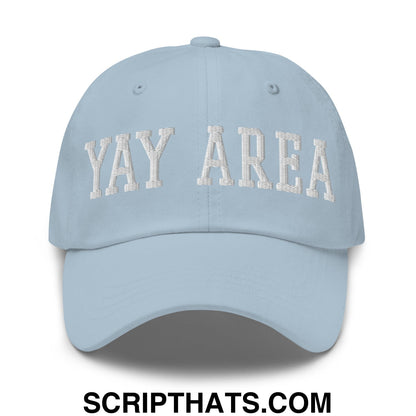 Yay Area Varsity College Block Embroidered Unstructured Dad Hat Light Blue