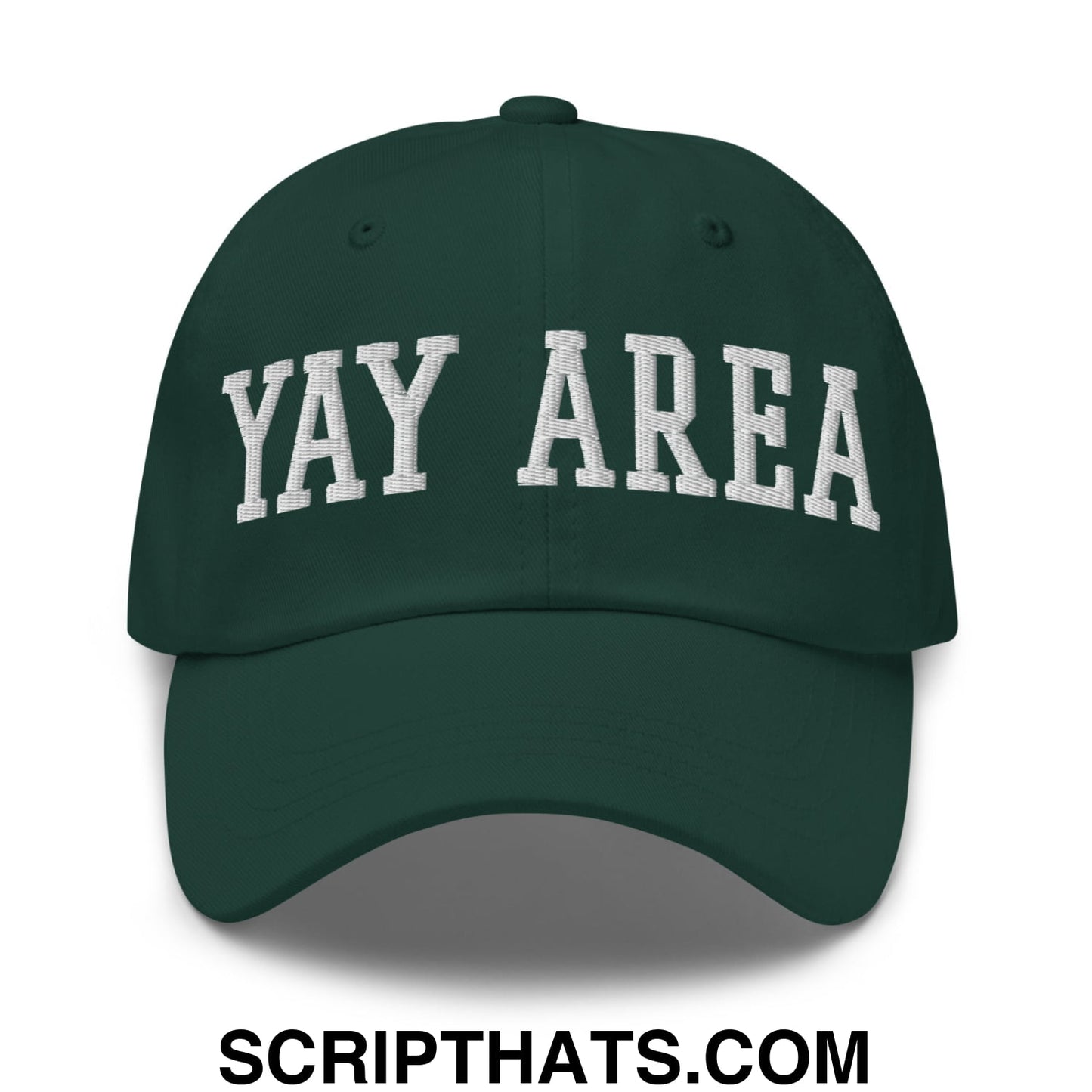 Yay Area Varsity College Block Embroidered Unstructured Dad Hat Spruce