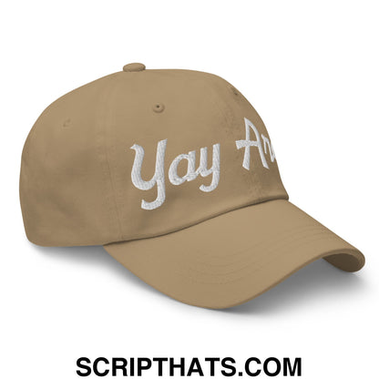 Yay Area Vintage Sports Script Embroidered Unstructured Dad Hat Khaki