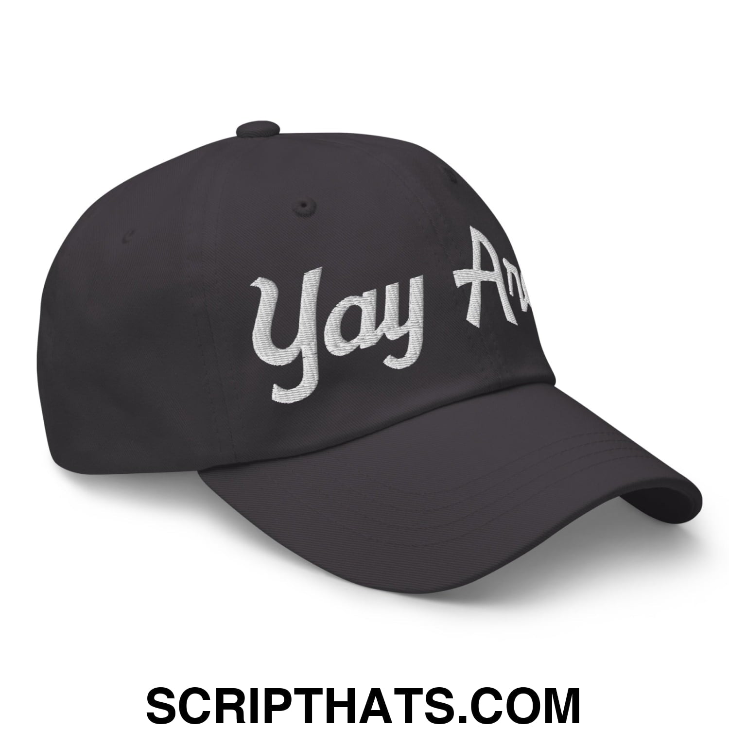 Yay Area Vintage Sports Script Embroidered Unstructured Dad Hat Dark Grey