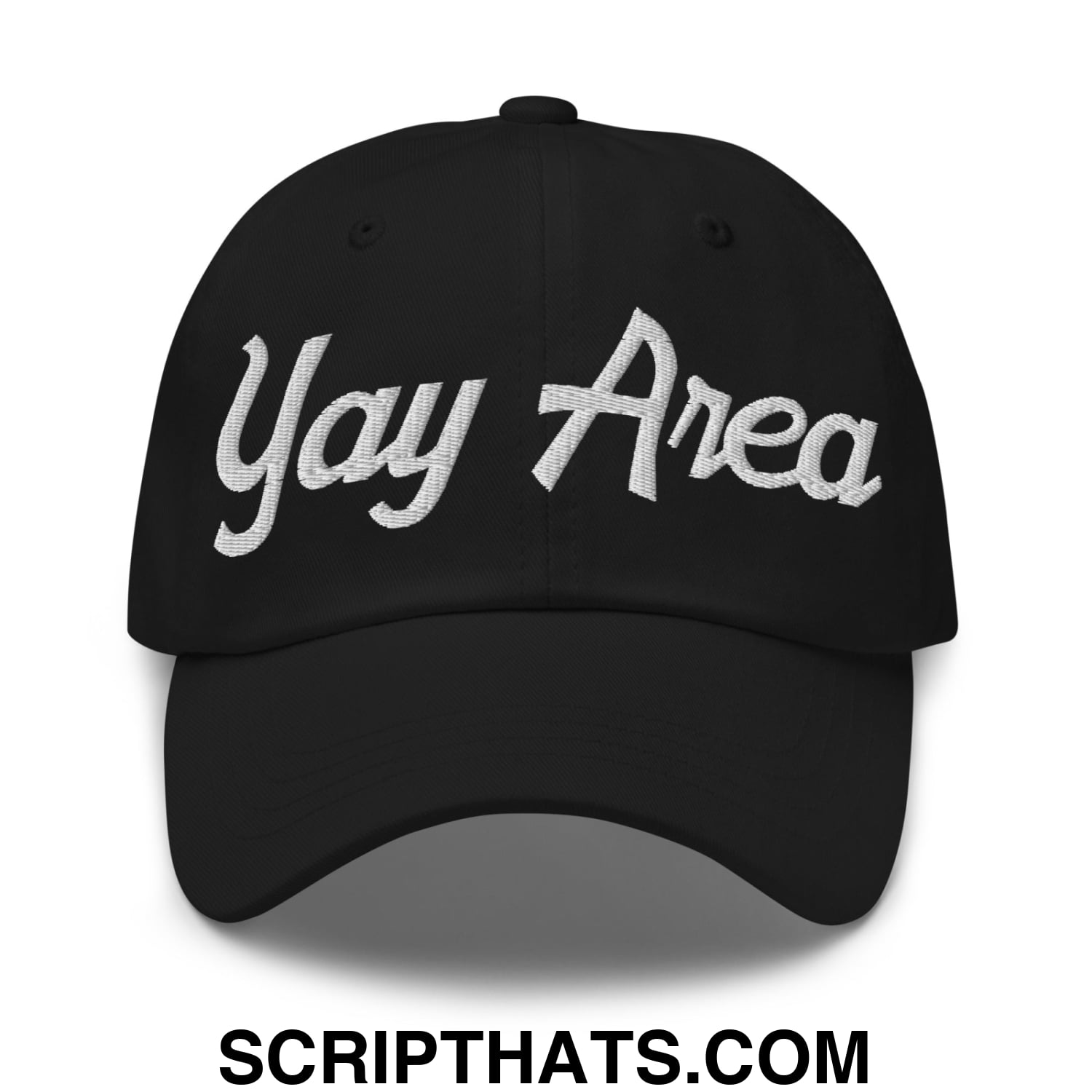 Yay Area Vintage Sports Script Embroidered Unstructured Dad Hat Black