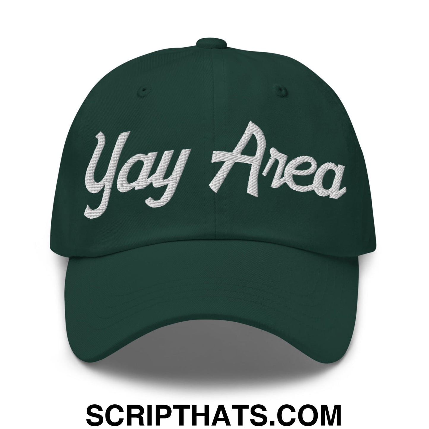 Yay Area Vintage Sports Script Embroidered Unstructured Dad Hat Spruce