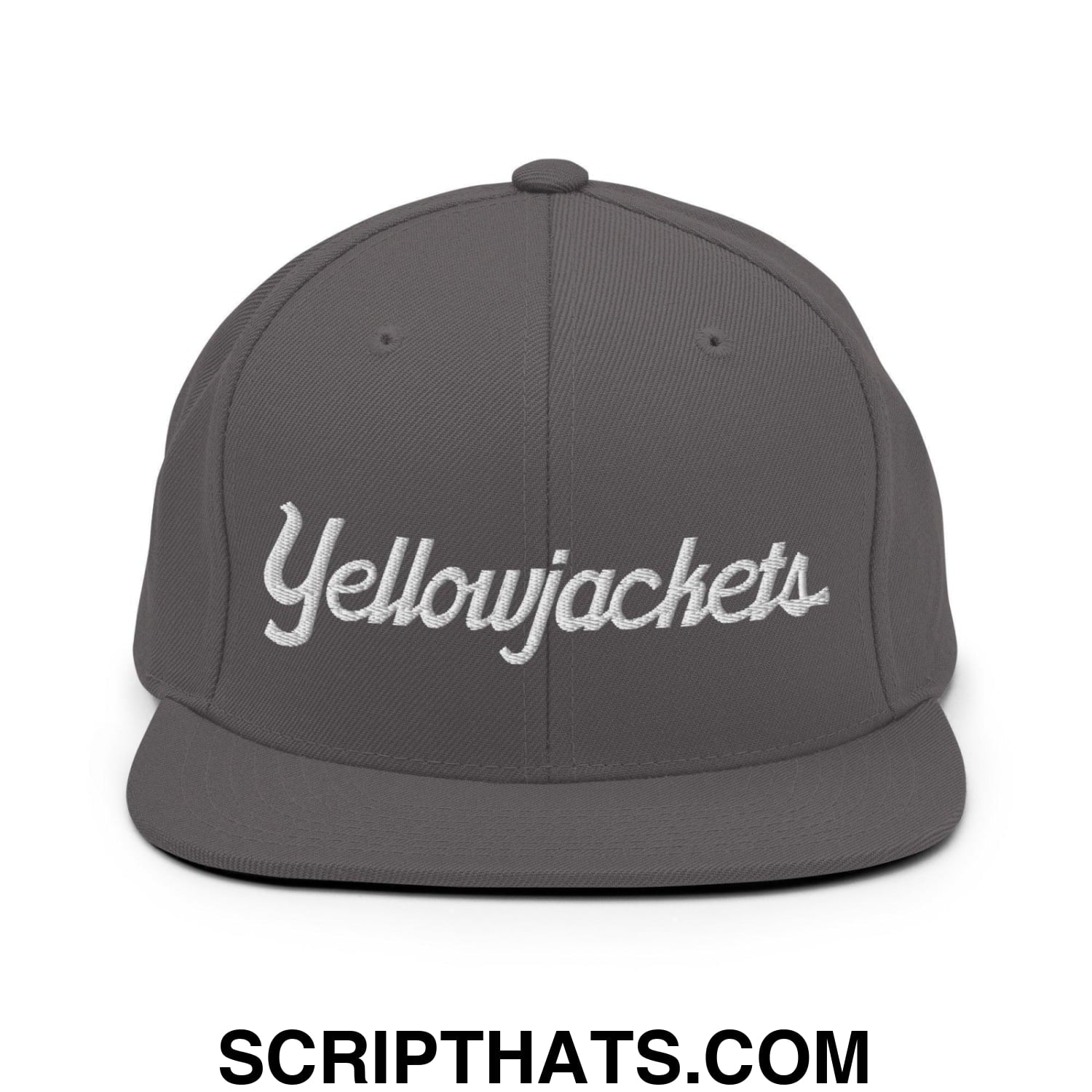 Yellowjackets School Mascot Script Snapback Hat Dark Grey