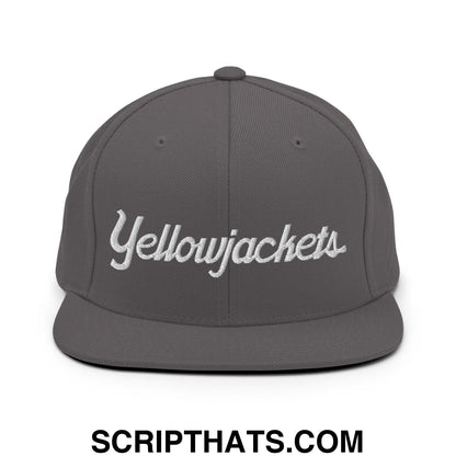 Yellowjackets School Mascot Script Snapback Hat Dark Grey