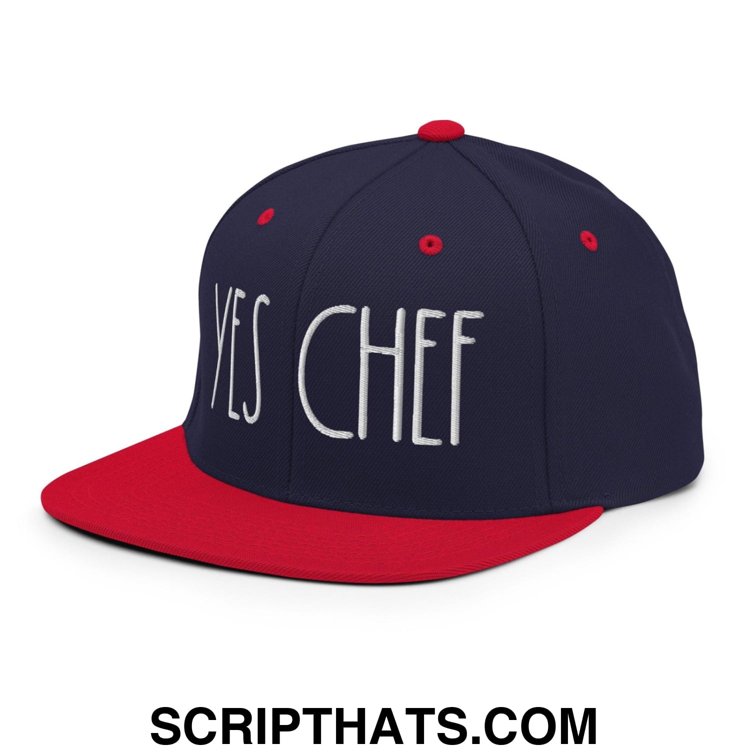 Yes Chef Bill Brim Snapback Hat Navy Red