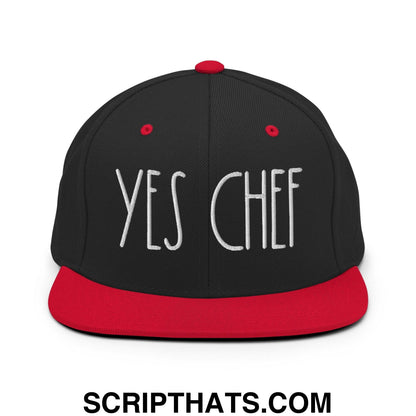 Yes Chef Bill Brim Snapback Hat Black Red