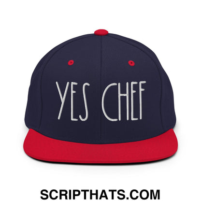Yes Chef Bill Brim Snapback Hat Navy Red