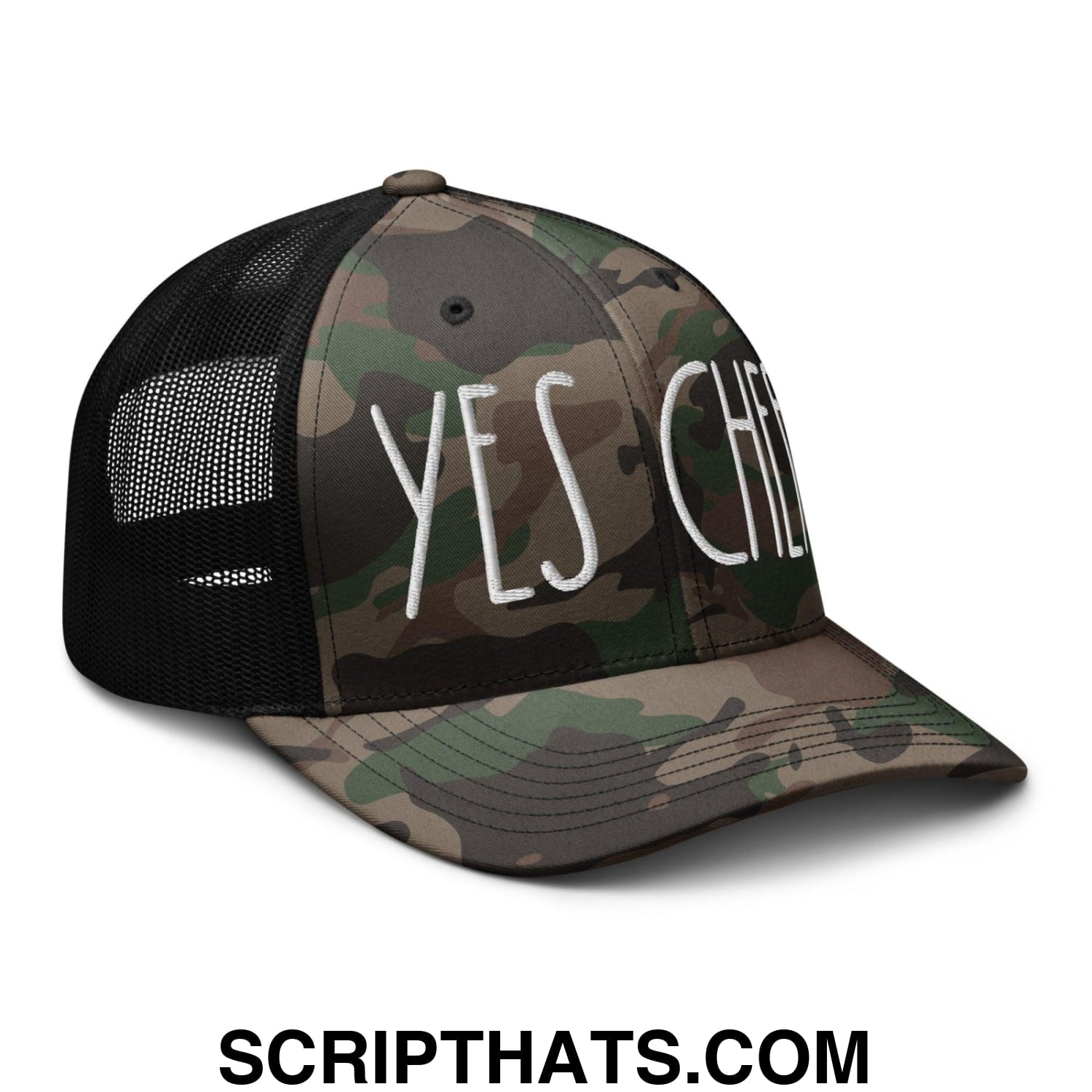 Yes Chef Camo Trucker Hat Camo Black