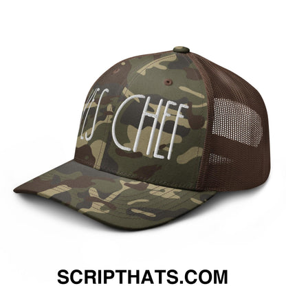 Yes Chef Camo Trucker Hat Camo Brown