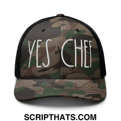 Yes Chef Camo Trucker Hat Camo Black