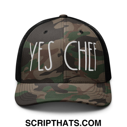 Yes Chef Camo Trucker Hat Camo Black