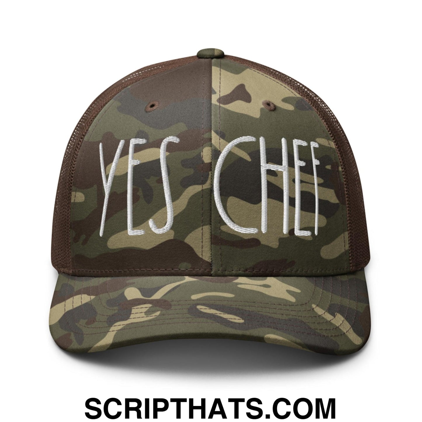 Yes Chef Camo Trucker Hat Camo Brown