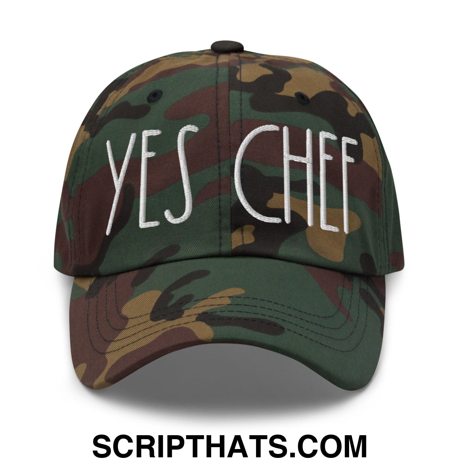 Yes Chef Dad Hat Green Camo