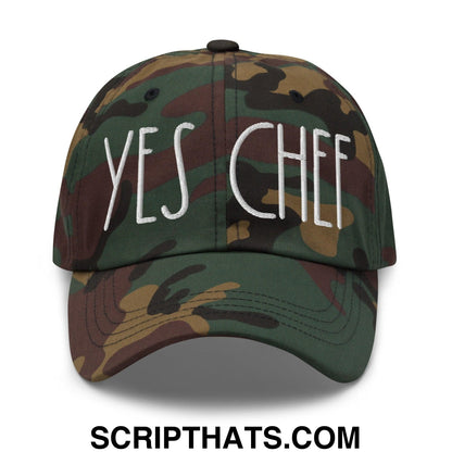 Yes Chef Dad Hat Green Camo