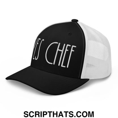 Yes Chef Retro Trucker Hat Black White
