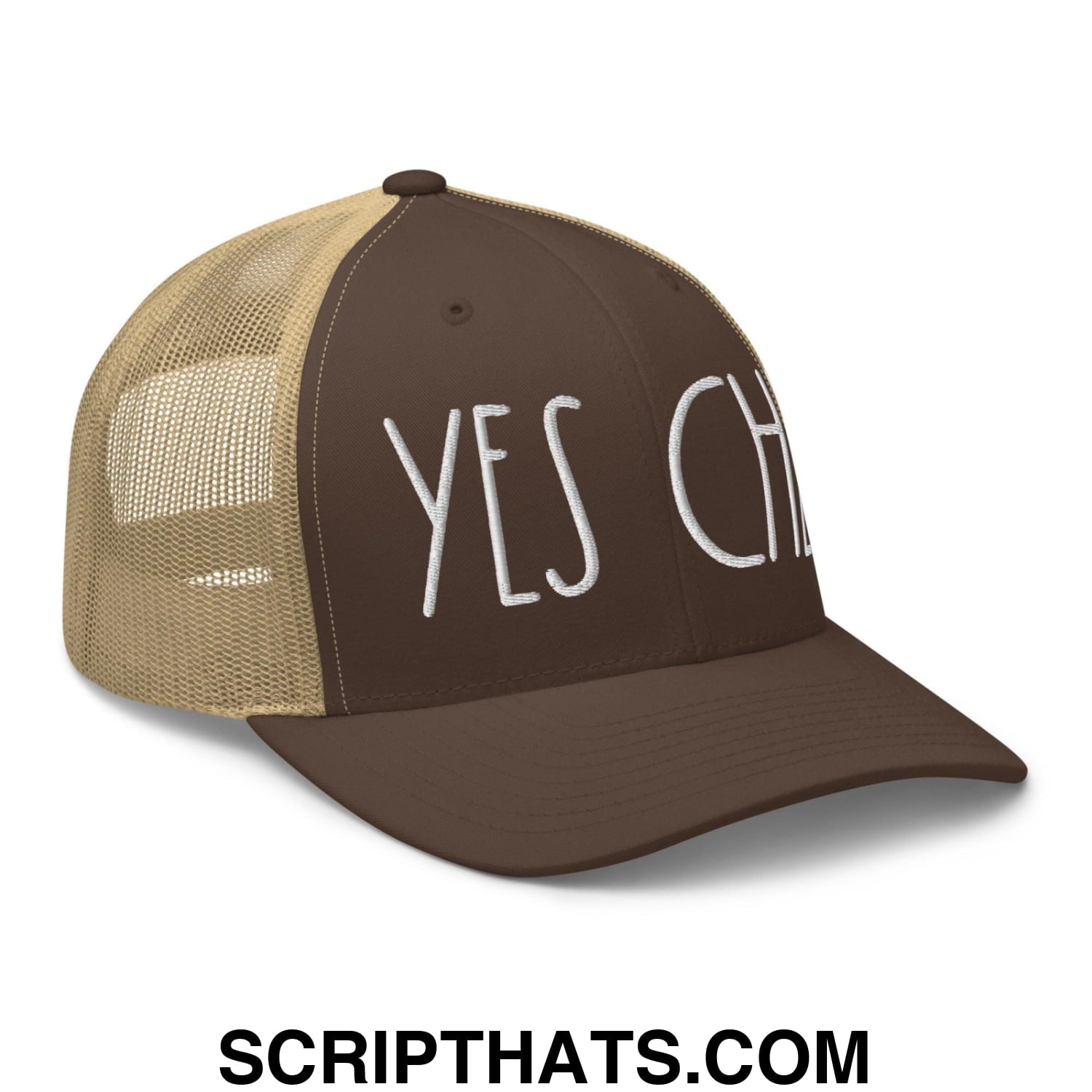 Yes Chef Retro Trucker Hat Brown Khaki
