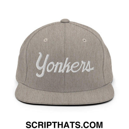 Yonkers Script Snapback Hat Heather Grey