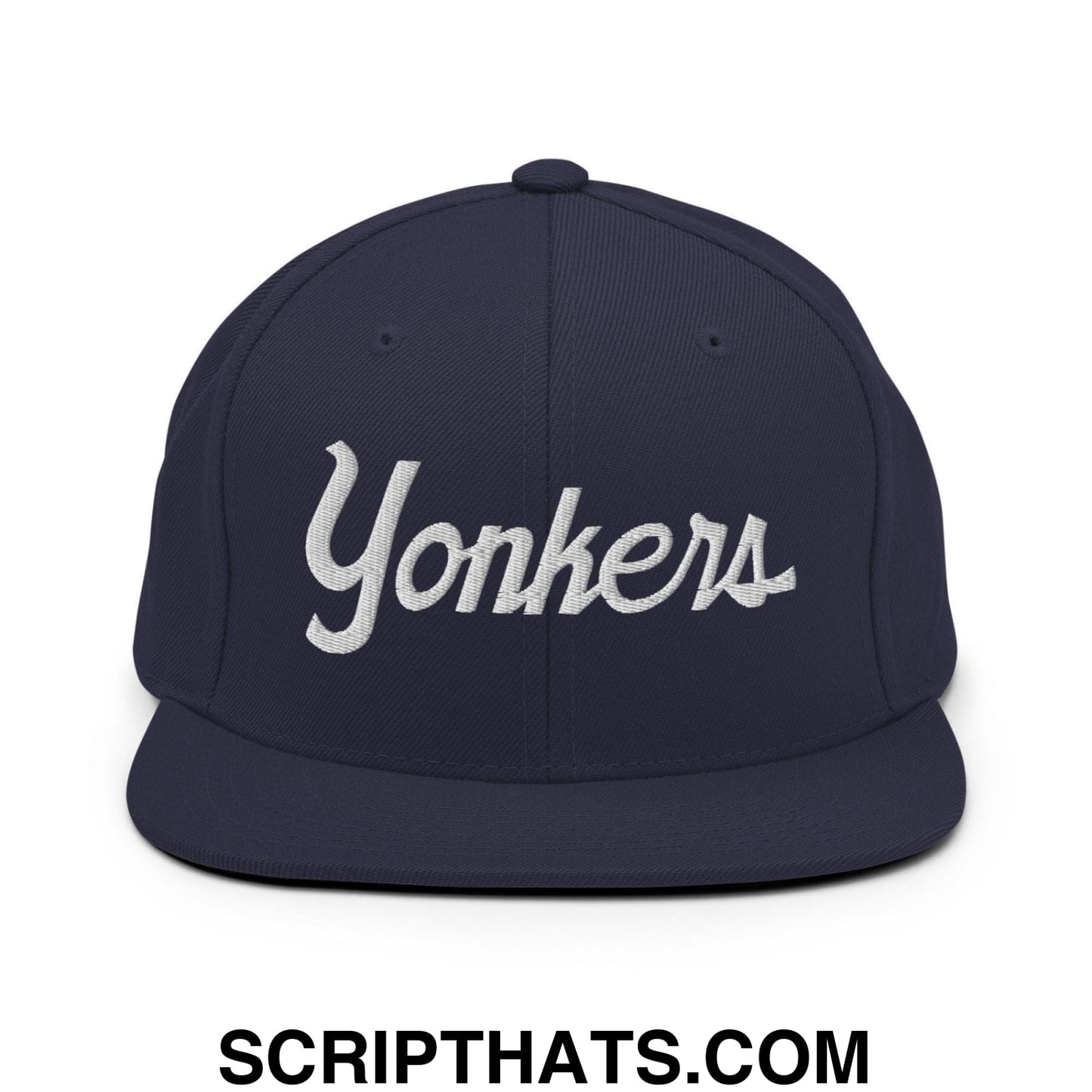 Yonkers Script Snapback Hat Navy