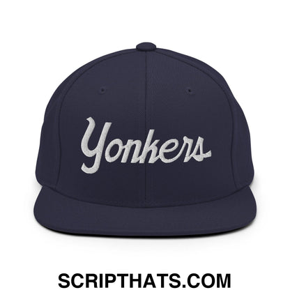 Yonkers Script Snapback Hat Navy